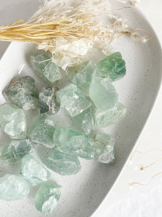 GREEN FLUORITE ROUGH || INTUITIVELY CHOSEN
