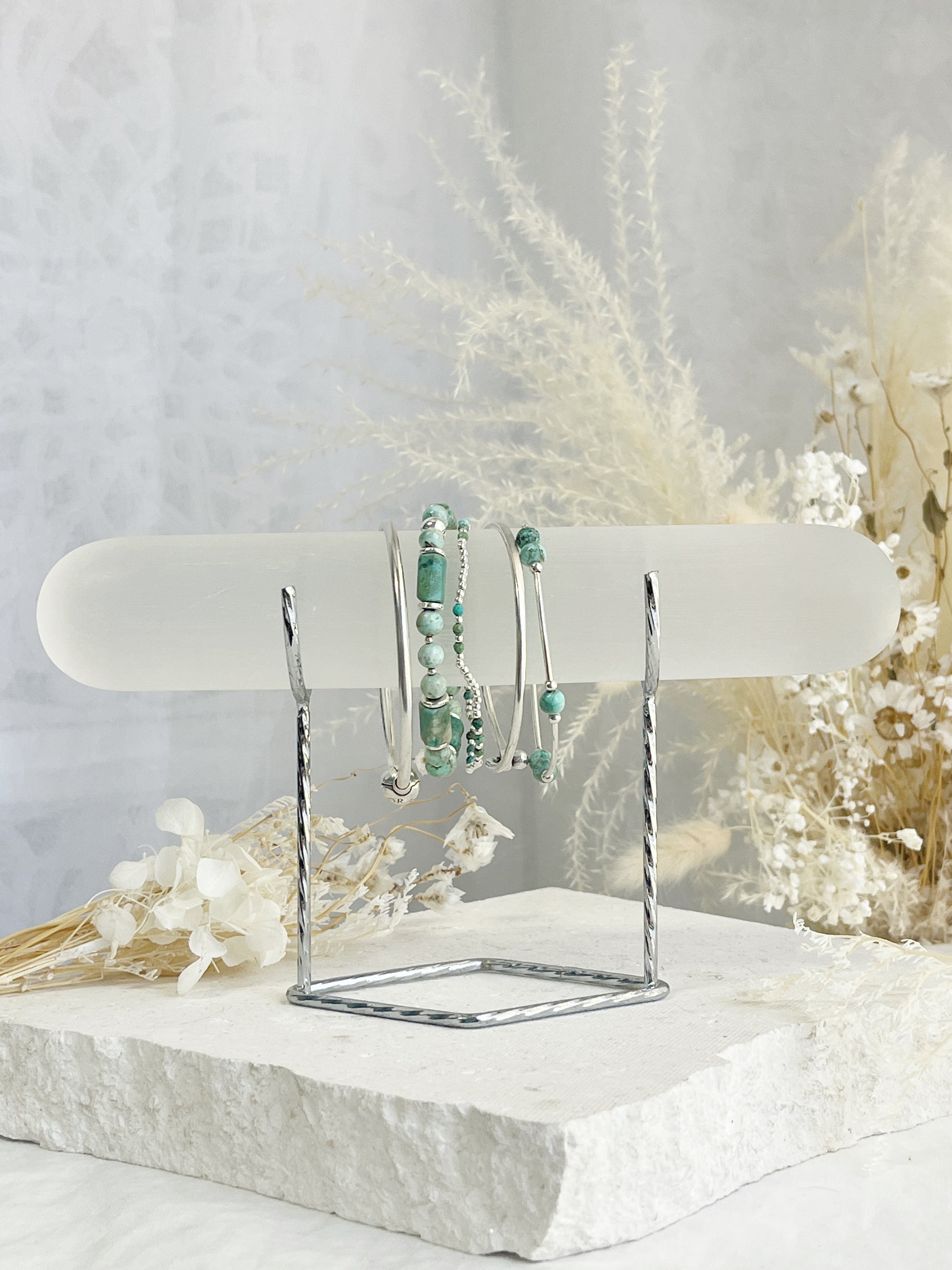 SELENITE JEWELLERY STAND BRACELET HOLDER SILVER AUSTRALIA