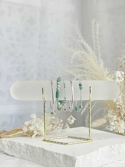 SELENITE JEWELLERY STAND BRACELET HOLDER GOLD AUSTRALIA