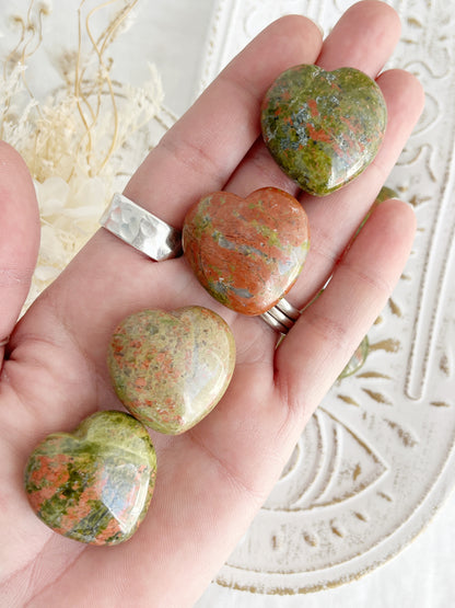 UNAKITE MINI HEART || INTUTIVELY CHOSEN