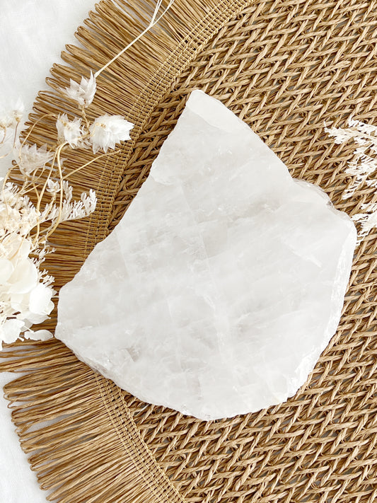 CLEAR QUARTZ MINI SLAB SLICE TRAY STONED AND SAGED CRYSTALS AUSTRALIA