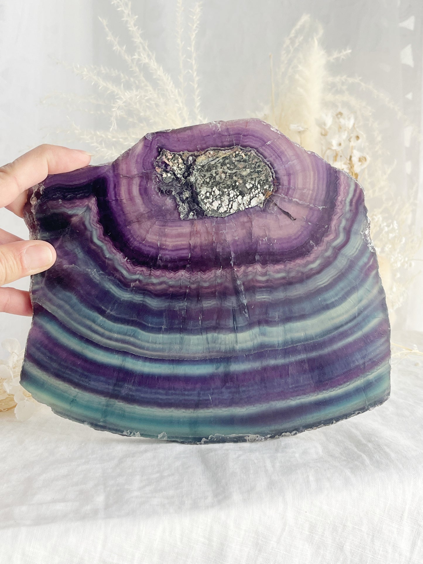 RAINBOW FLUORITE SLAB || 30873