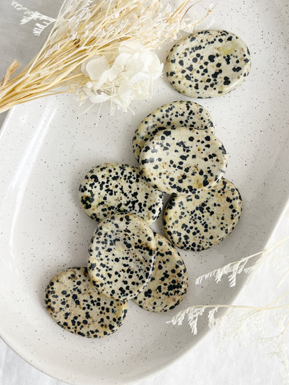DALMATIAN JASPER WORRY STONE, CRYSTALS AUSTRALIA