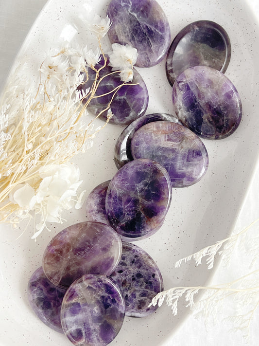 DREAM CHEVRON AMETHYST WORRY STONE CRYSTALS AUSTRALIA