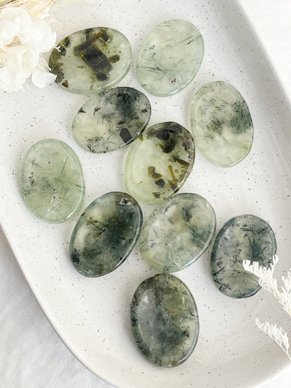 PREHNITE WORRY STONE THUMB STONE AUSTRALIA