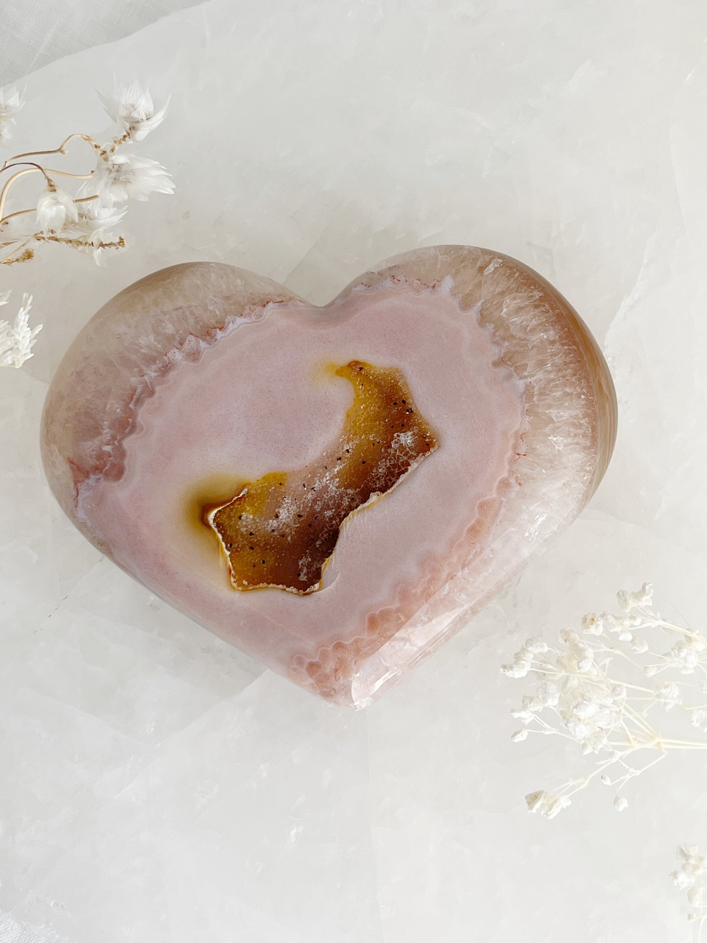 DRUZE AGATE HEART || 33006