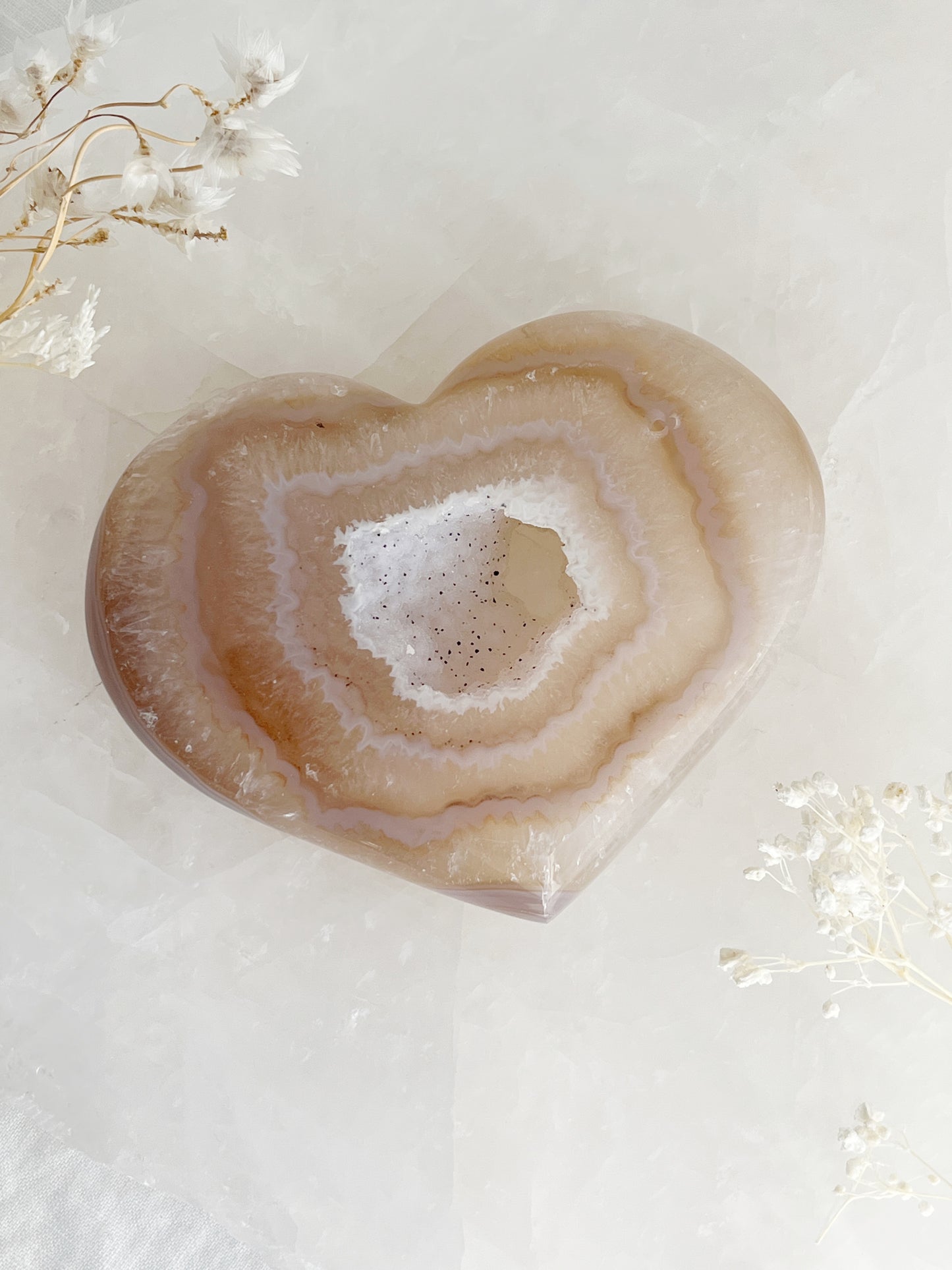 DRUZE AGATE HEART || 33007