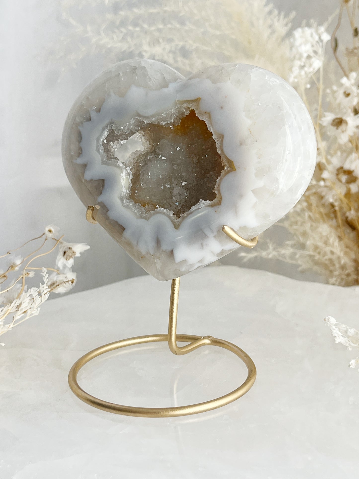 DRUZE AGATE HEART || 33010