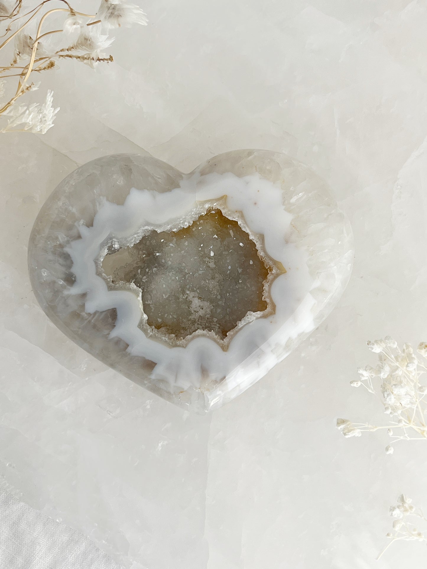 DRUZE AGATE HEART || 33010