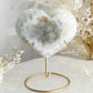 GREY AND WHITE DRUZE AGATE HEART ON STAND AUSTRALIA