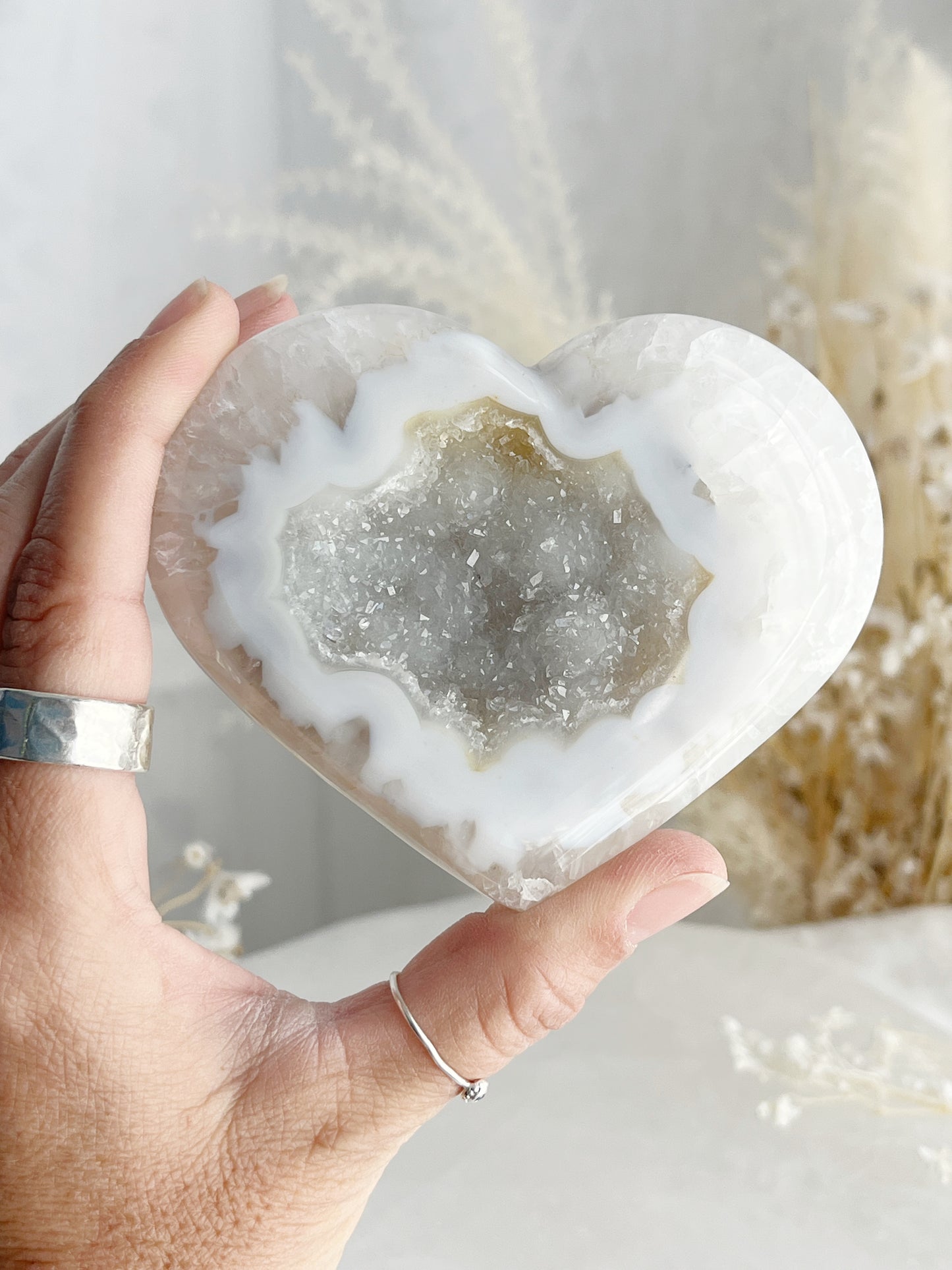 DRUZE AGATE HEART || 33011