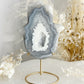 BLUE GREY AND WHITE DRUZE AGATE HAMSA HAND CARVING AUSTRALIA