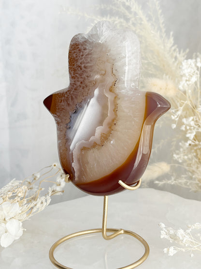 DRUZE AGATE HAMSA || 33002