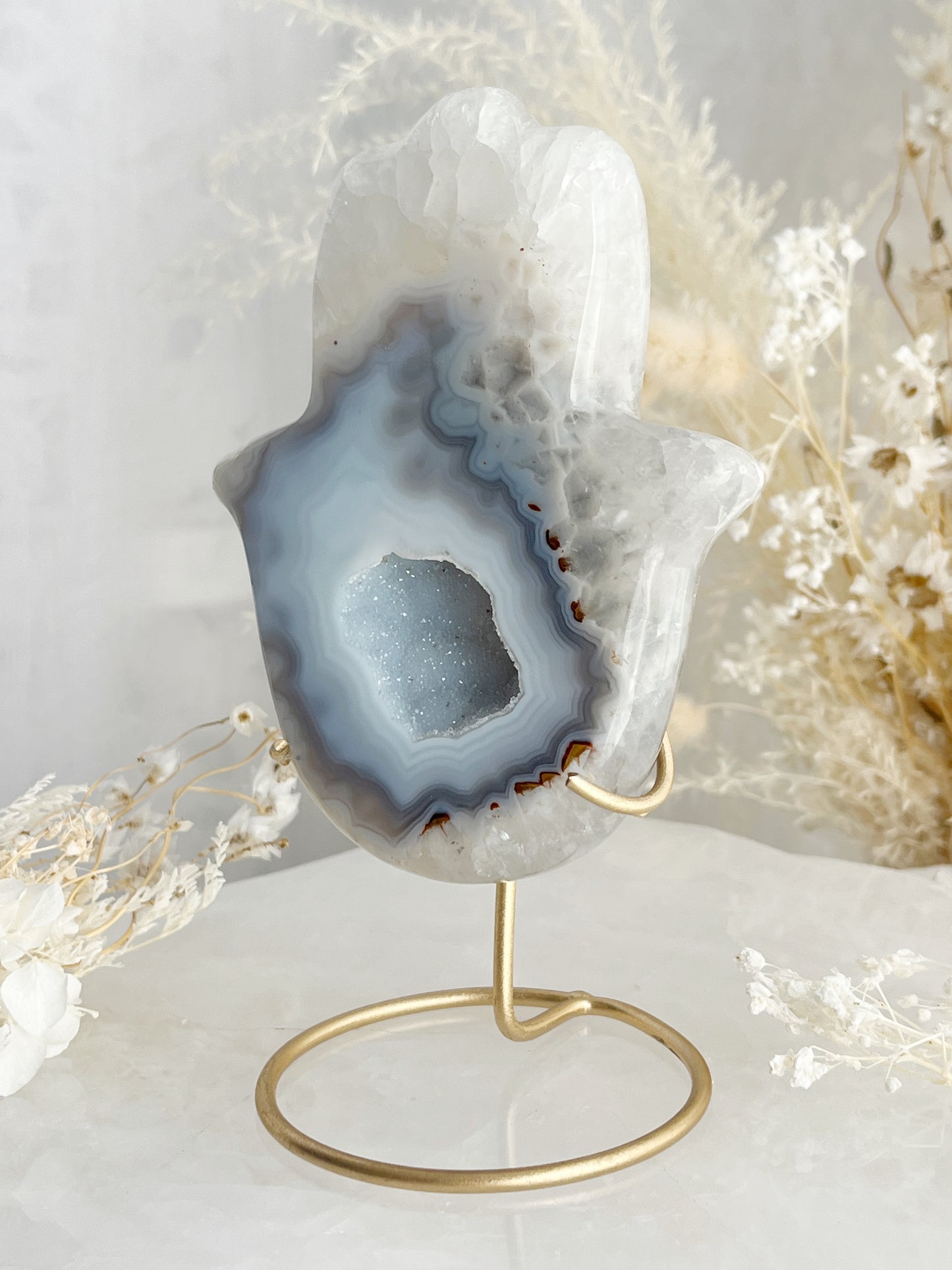 DRUZE AGATE HAMSA || 33004