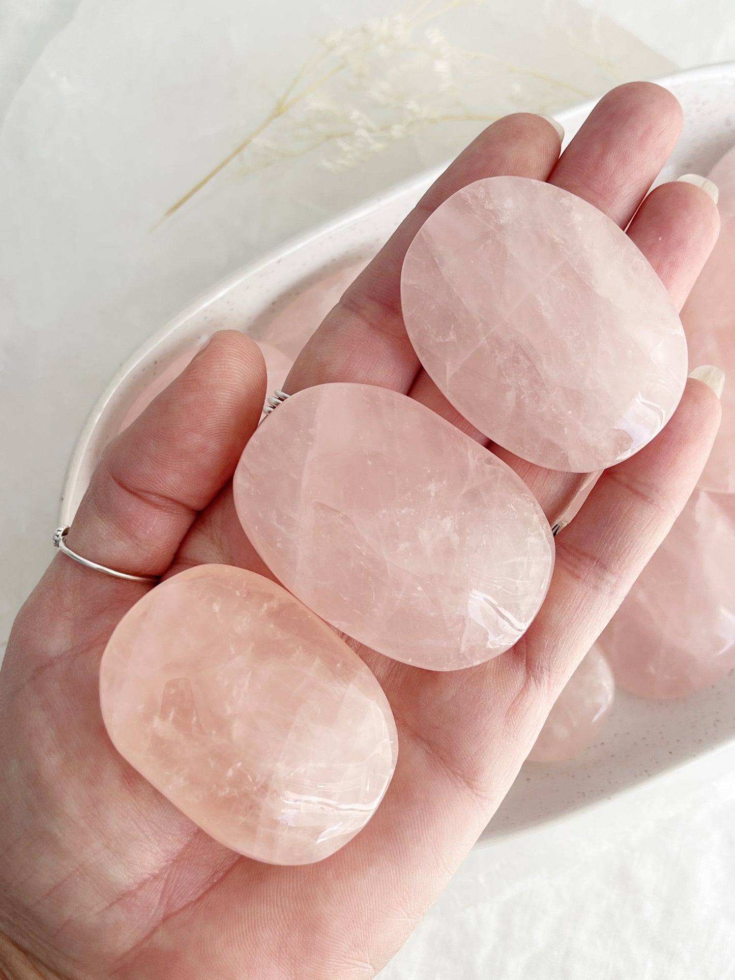 ROSE QUARTZ PALMSTONE || INTUITIVELY CHOSEN