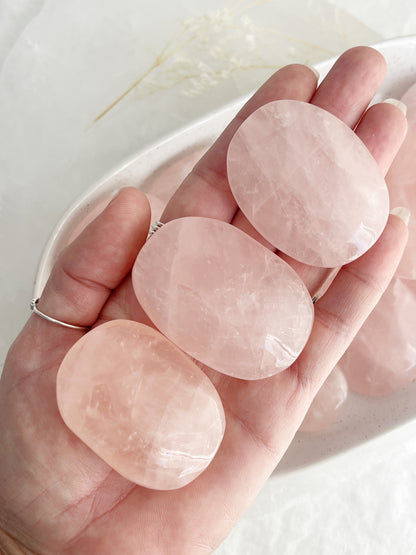 ROSE QUARTZ PALMSTONE || INTUITIVELY CHOSEN