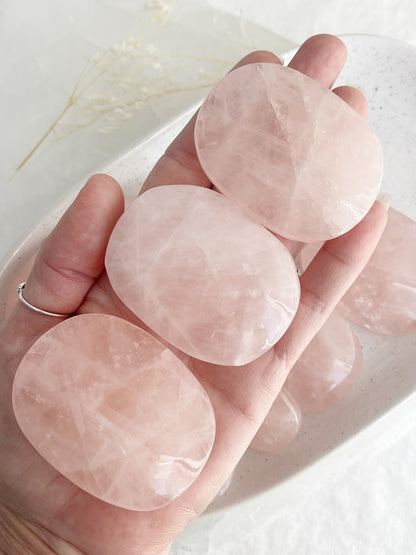 ROSE QUARTZ PALMSTONE || INTUITIVELY CHOSEN