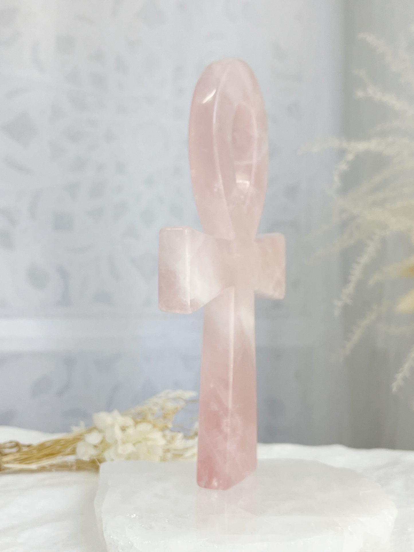 ROSE QUARTZ ANKH || 33080