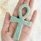 amazonite ankh carving, stoned and saged crystal shop Australia