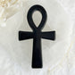 obsidian ankh carving, stoned and saged crystal shop Australia