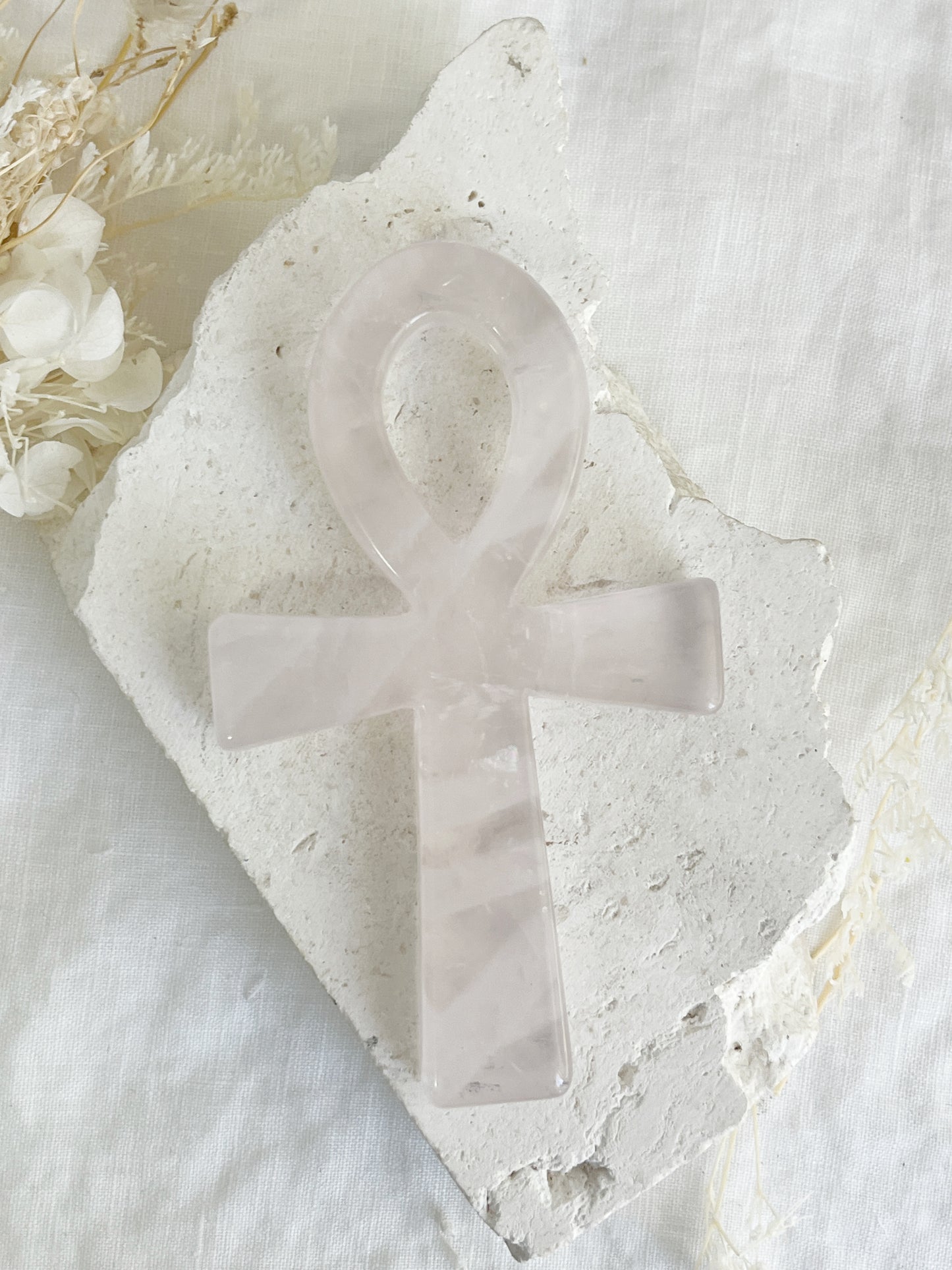 ROSE QUARTZ ANKH || 33041