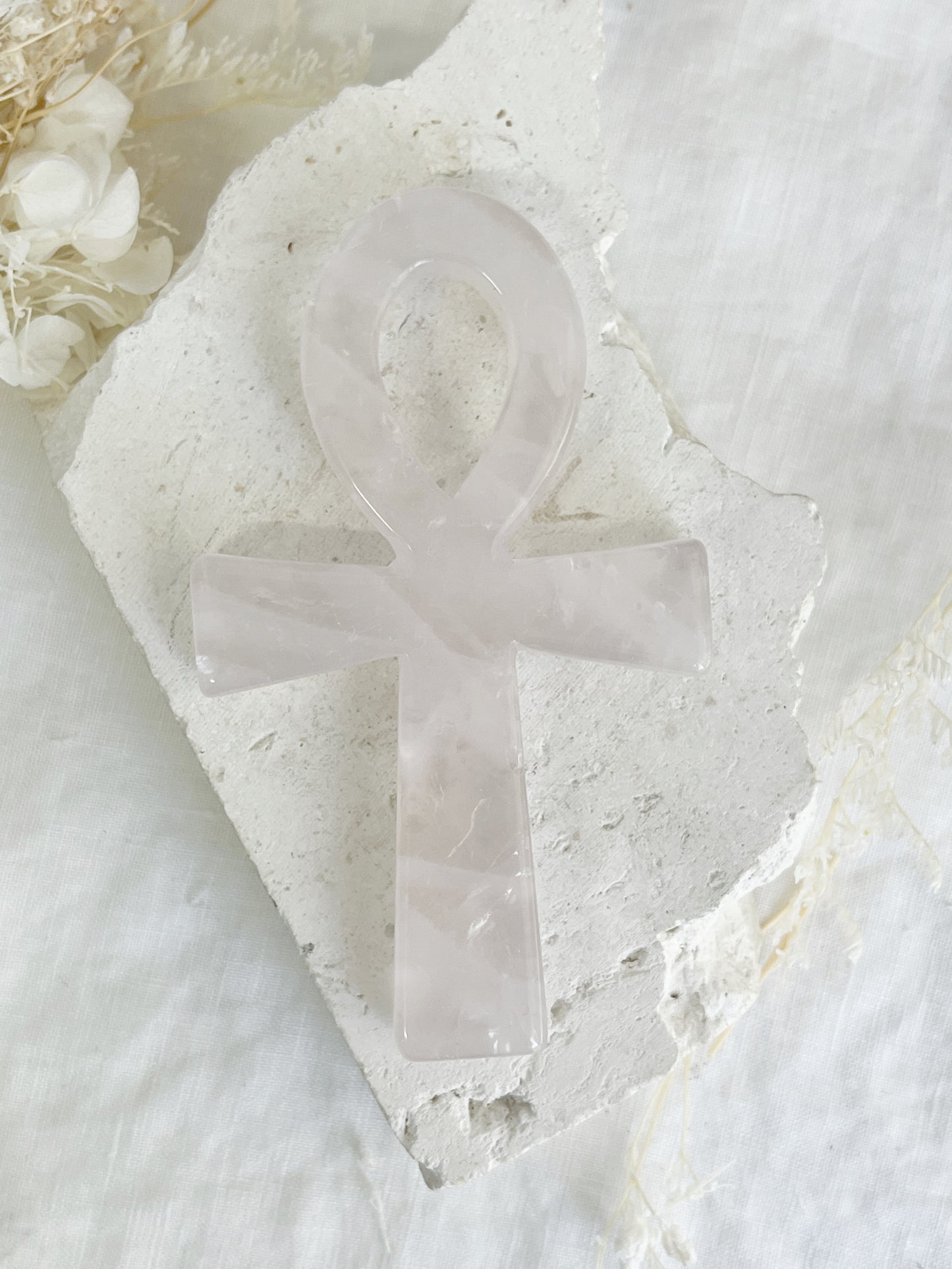 ROSE QUARTZ ANKH || 33042