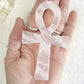 rose quartz ankh carving, stoned and saged crystal shop Australia