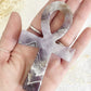 dream amethyst ankh carving, stoned and saged crystal shop Australia