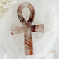 fire quartz ankh carving, stoned and saged crystal shop Australia