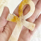 golden healer ankh carving, stoned and saged crystal shop Australia