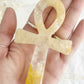 golden healer ankh carving, stoned and saged crystal shop Australia