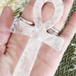 clear quartz ankh carving, stoned and saged crystal shop Australia