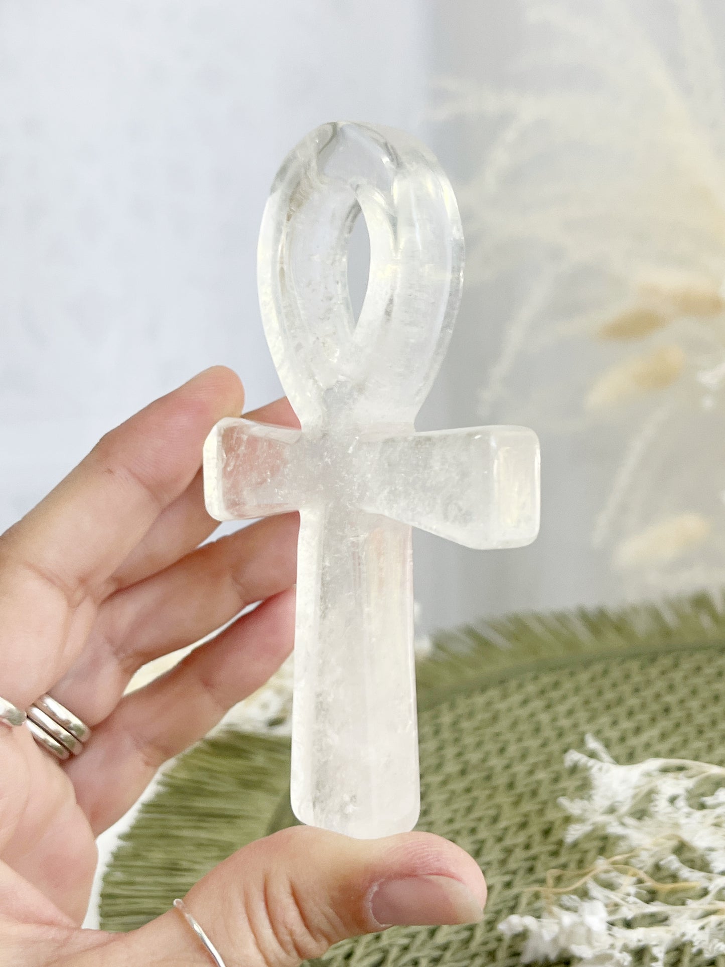 CLEAR QUARTZ ANKH || 33055