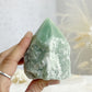 green aventurine semi polished point, stoned and saged crystal shop Australia