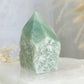 green aventurine semi polished point, stoned and saged crystal shop Australia