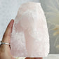 rose quartz cut base self standing rough, stoned and saged crystal shop Australia