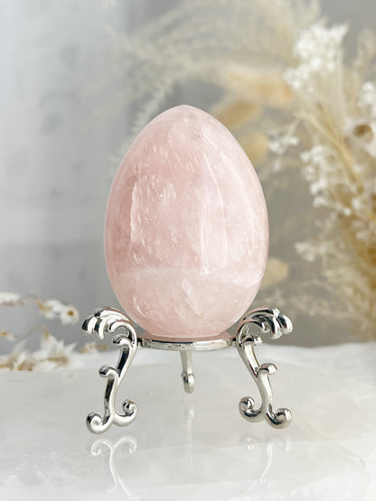 Rose Quartz egg, gemmy, Stoned and Saged crystal shop Australia