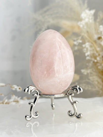 Rose Quartz egg, gemmy, Stoned and Saged crystal shop Australia