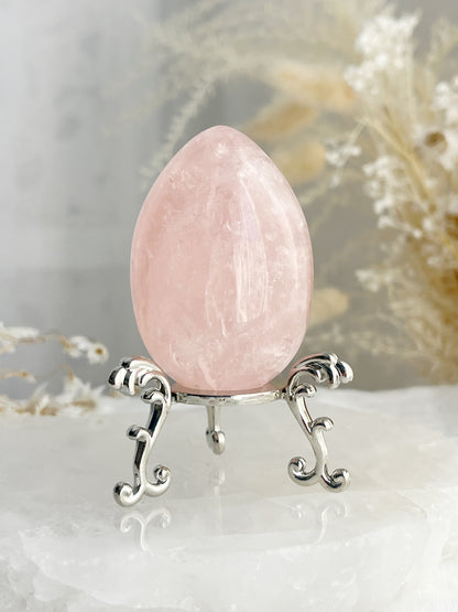 Rose Quartz egg, gemmy, Stoned and Saged crystal shop Australia