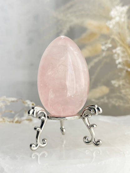 Rose Quartz egg, gemmy, Stoned and Saged crystal shop Australia