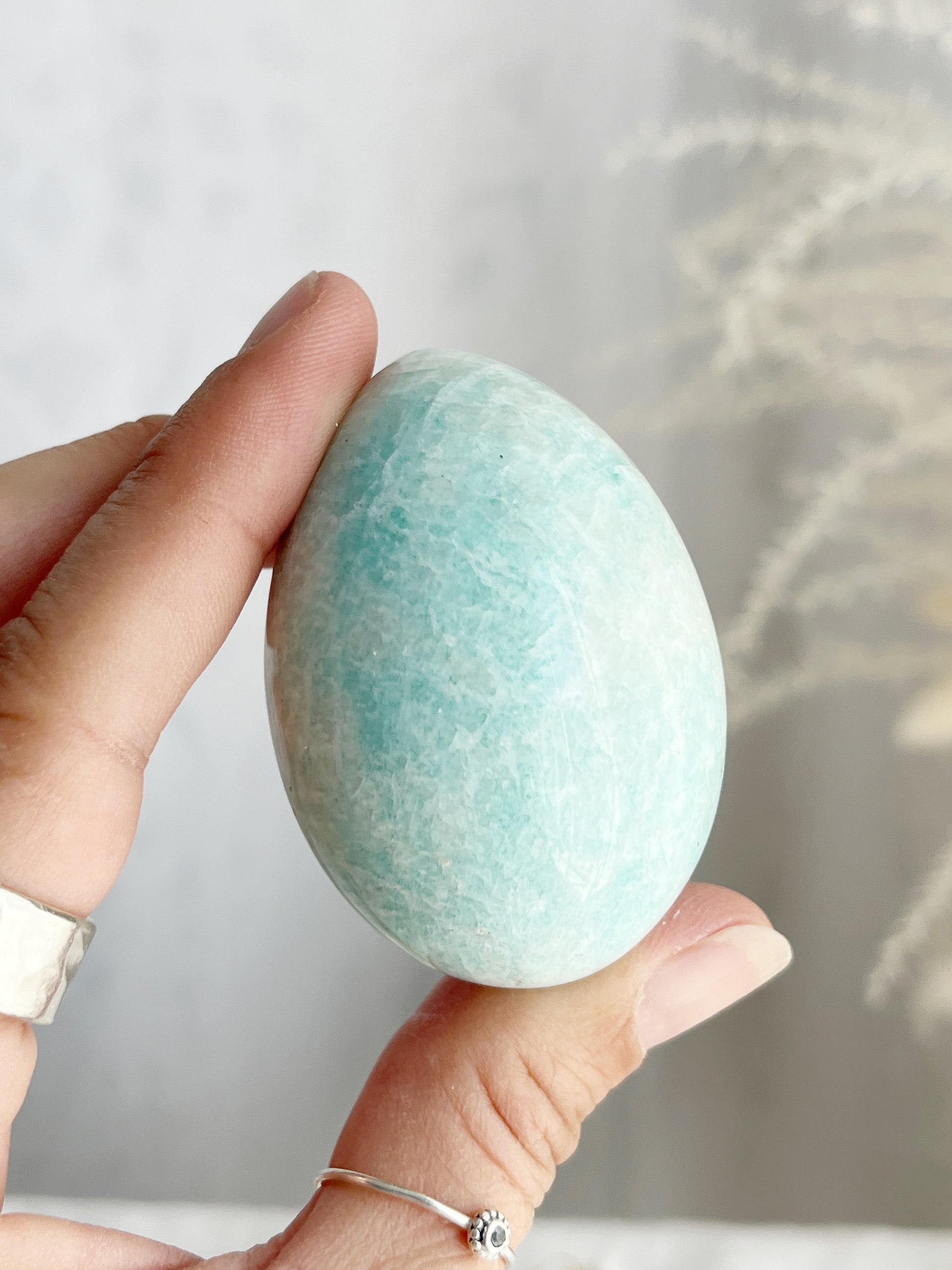 Amazonite egg, Stoned and Saged crystal shop Australia