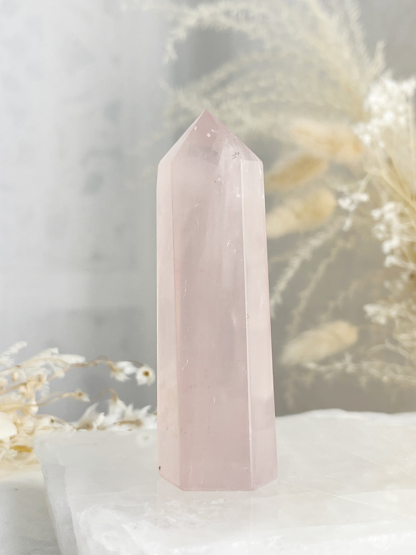 gemmy Rose Quartz generator tower, Stoned and Saged crystal shop Australia