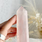 gemmy Rose Quartz generator tower, Stoned and Saged crystal shop Australia
