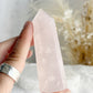 gemmy Rose Quartz generator tower, Stoned and Saged crystal shop Australia