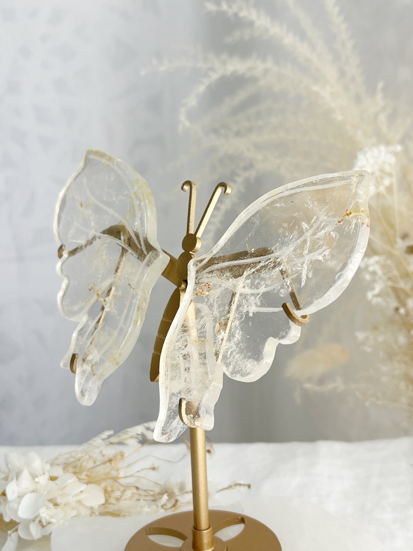 CLEAR QUARTZ BUTTERFLY WINGS || 33103 || GOLDEN HEALER INCLUSIONS