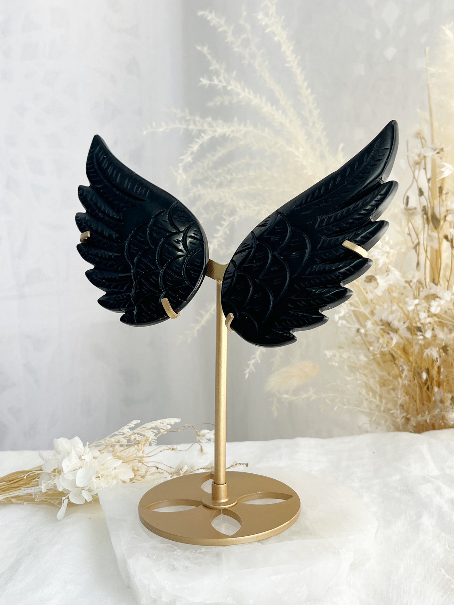 BLACK OBSIDIAN ANGEL WINGS || 33101