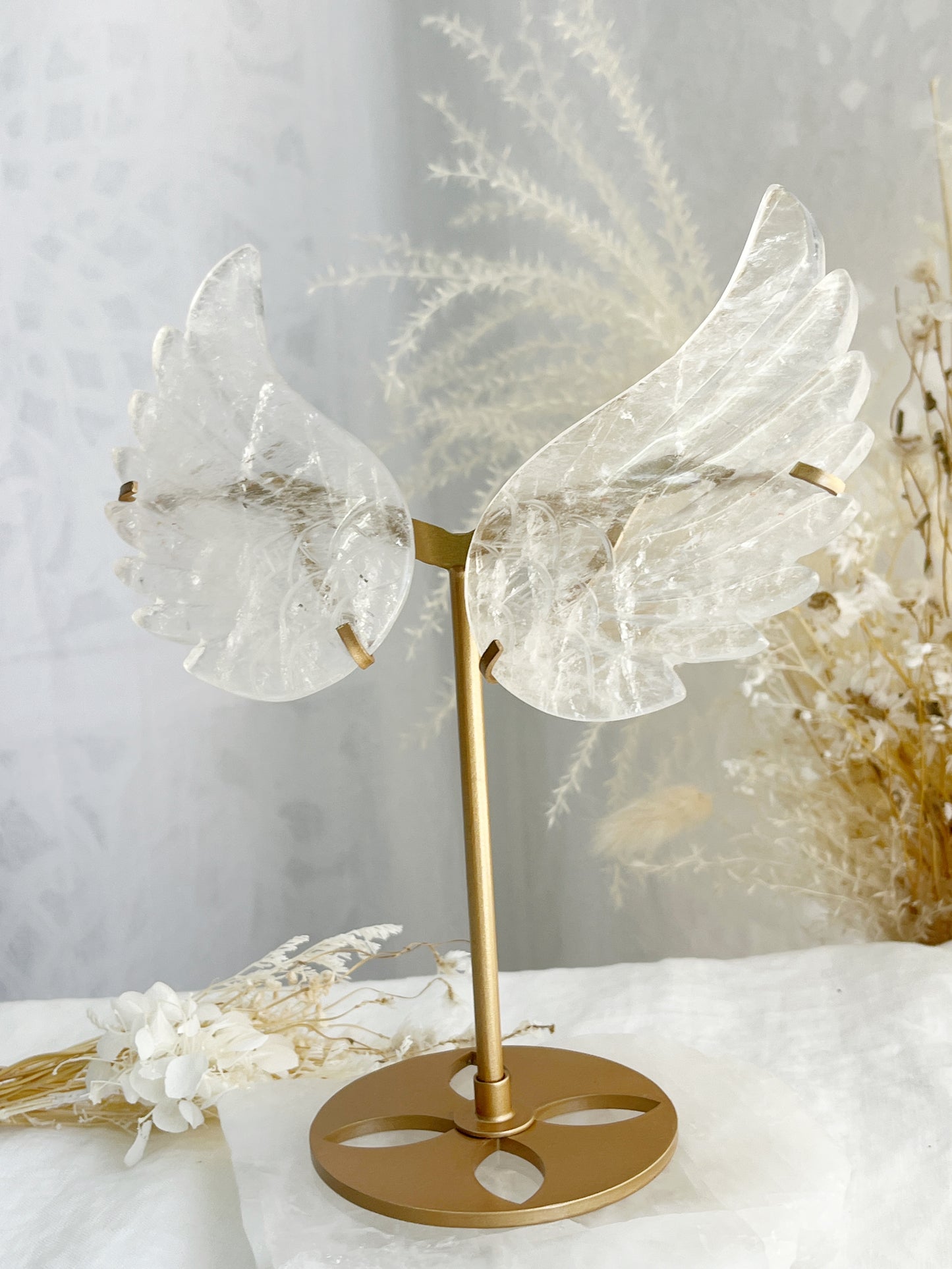 CLEAR QUARTZ ANGEL WINGS || 33102