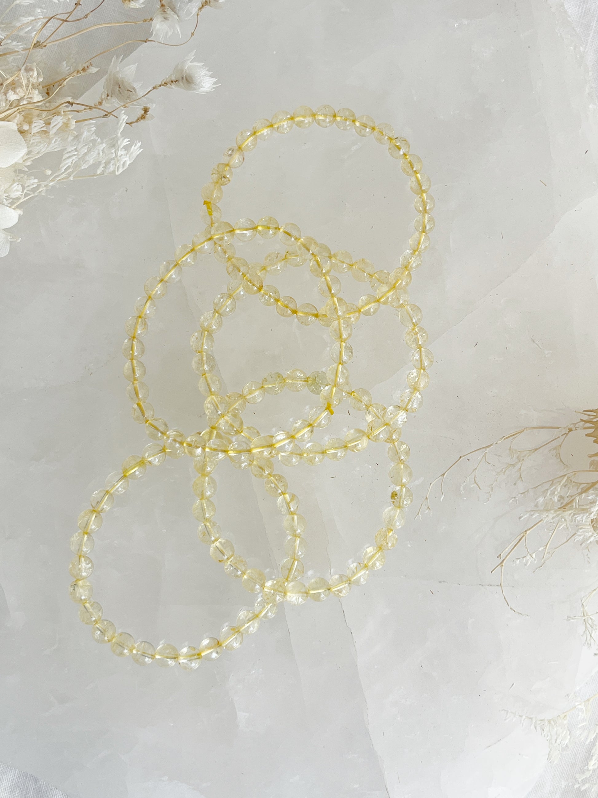 citrine 6mm bead bracelet stoned and saged australia crystal shop