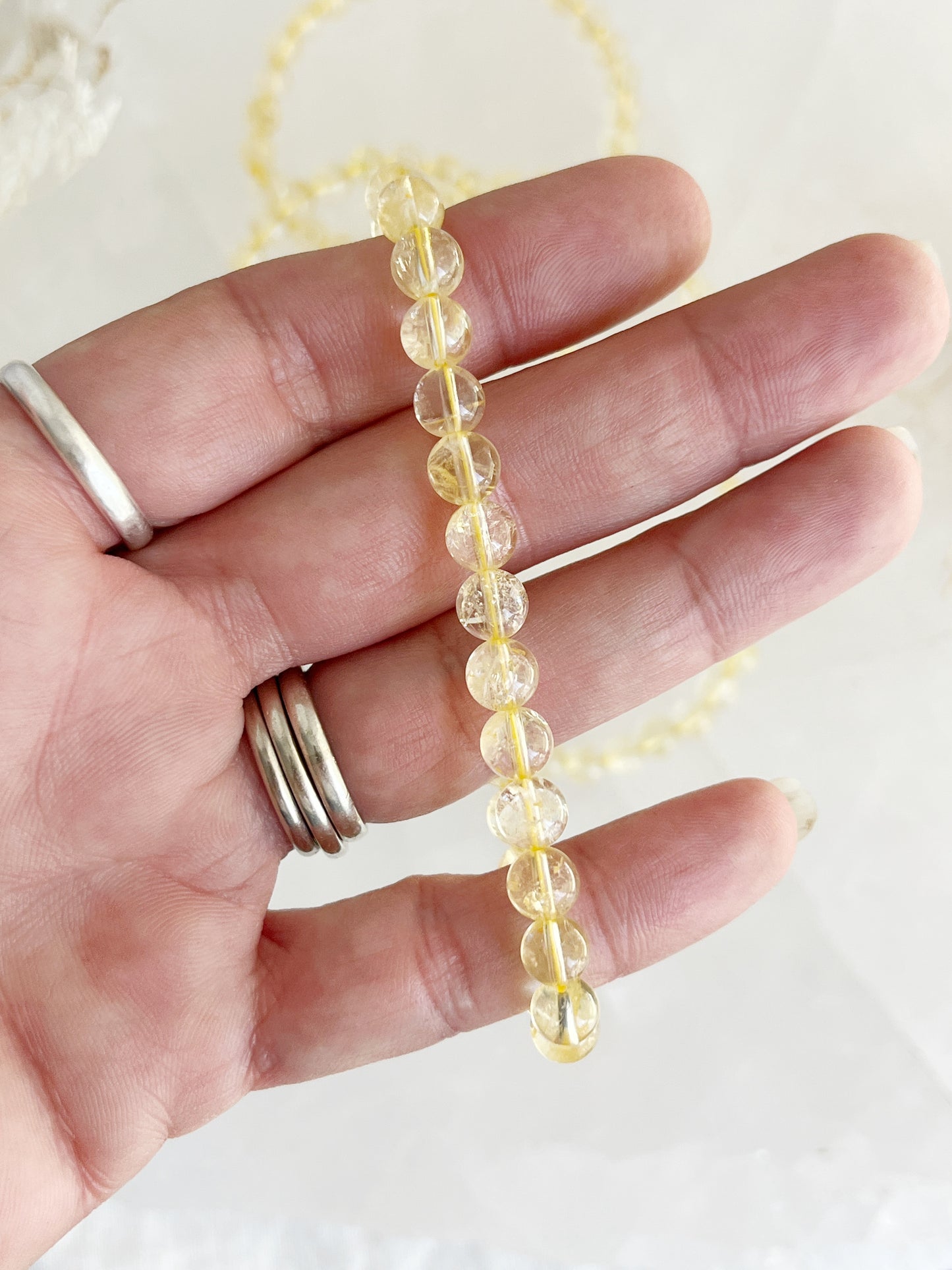 CITRINE BEAD BRACELET || 6MM HEAT TREATED