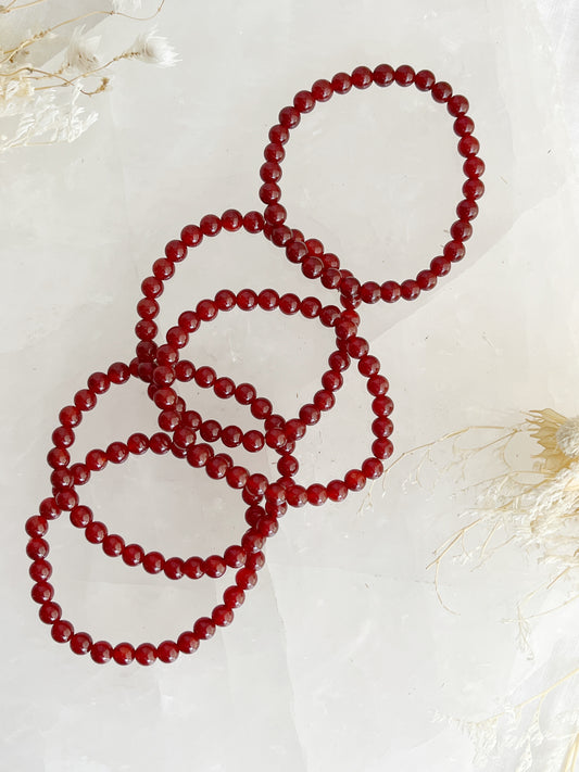 CARNELIAN BEAD BRACELET, 6MM STONED AND SAGED AUSTRALIA  CRYSTAL SHOP